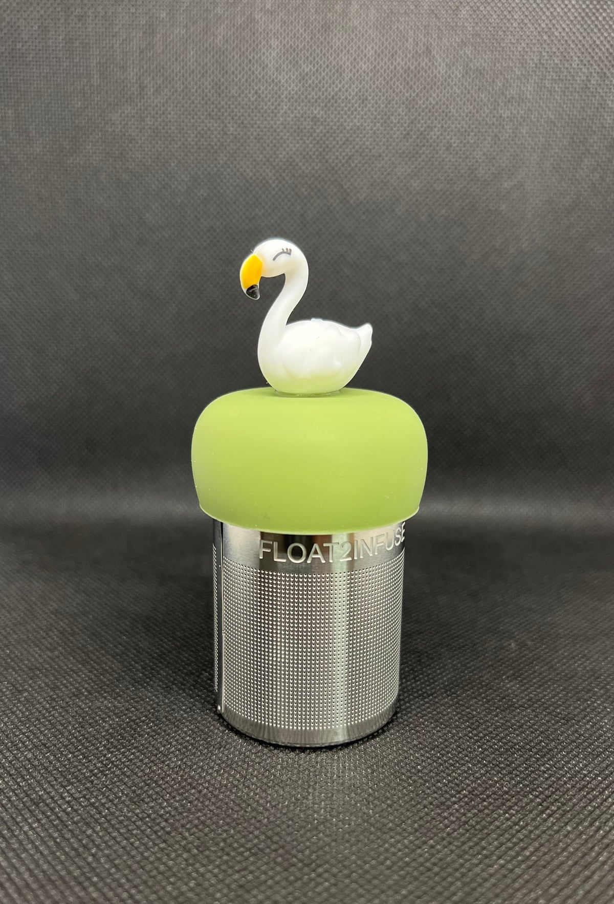 Swan floating tea steeper with green base