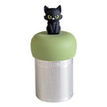 Black cat floating tea steeper with a green base